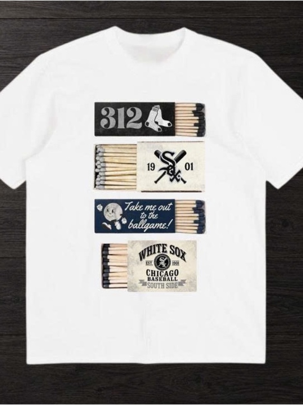 Team Apparel White Chicago White Sox Matchbox Graphic Tee